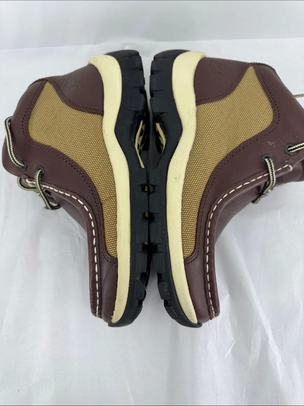 Buffalino B-Boots Brown Leather & Tan Canvas Chukkas Boots, EU 40 M 7.5, W 9